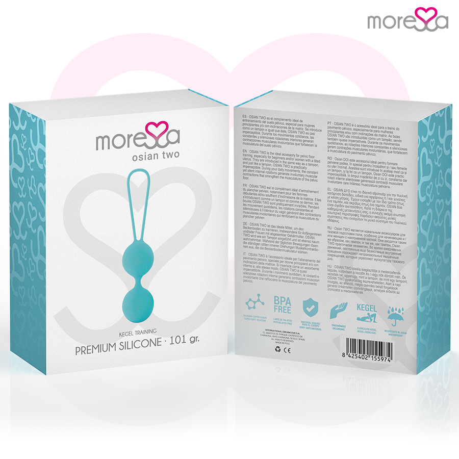 Amoressa Osian Two Palline Vaginali in Silicone Premium Turchese – immagine 7