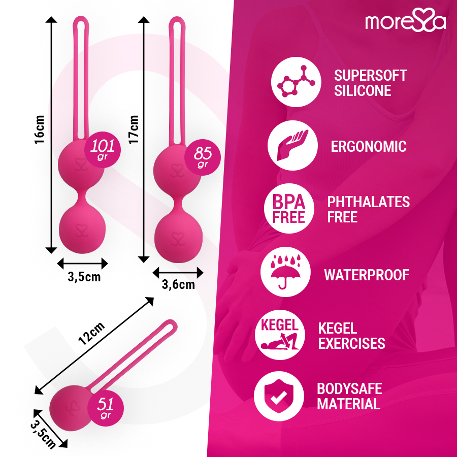 Amoressa Osian Set 3 Palline Vaginali Progressive Rosa – immagine 4