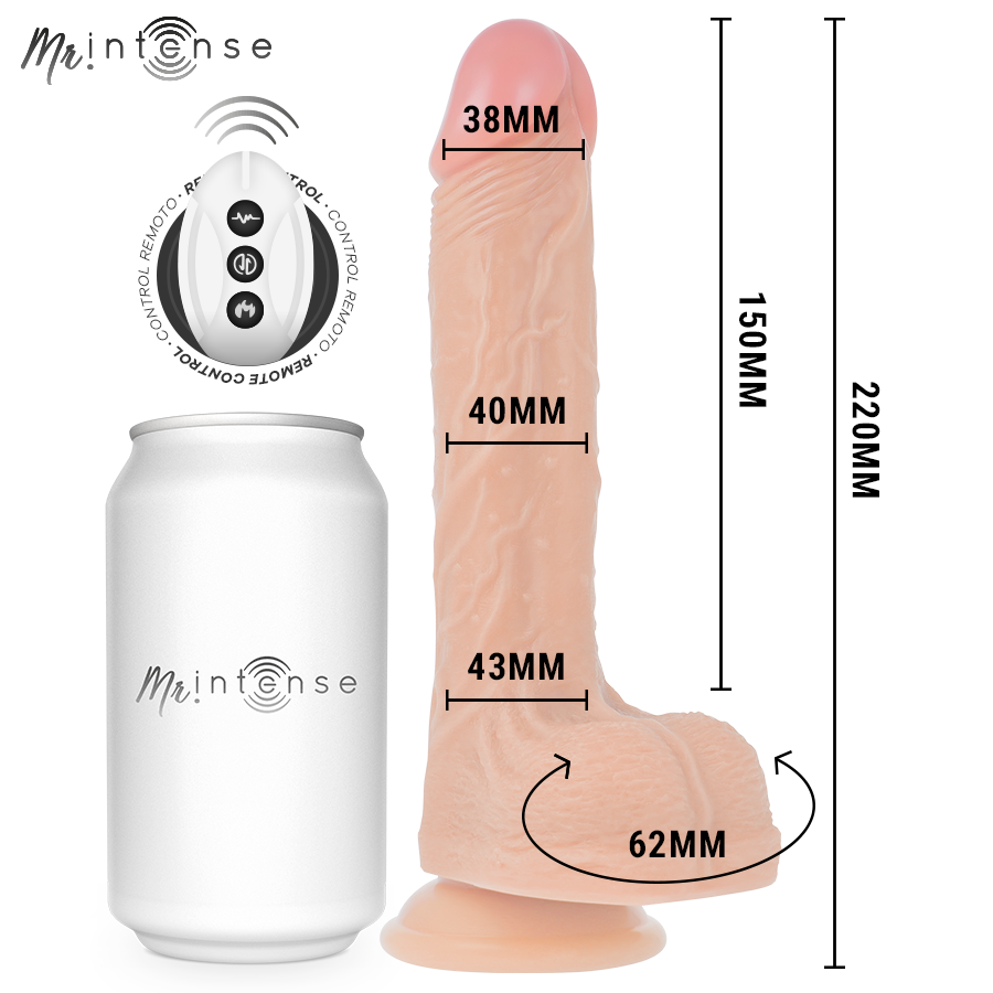 Mr Intense Brosnan Vibratore Realistico con Telecomando 22 cm Ø 4 cm – immagine 4