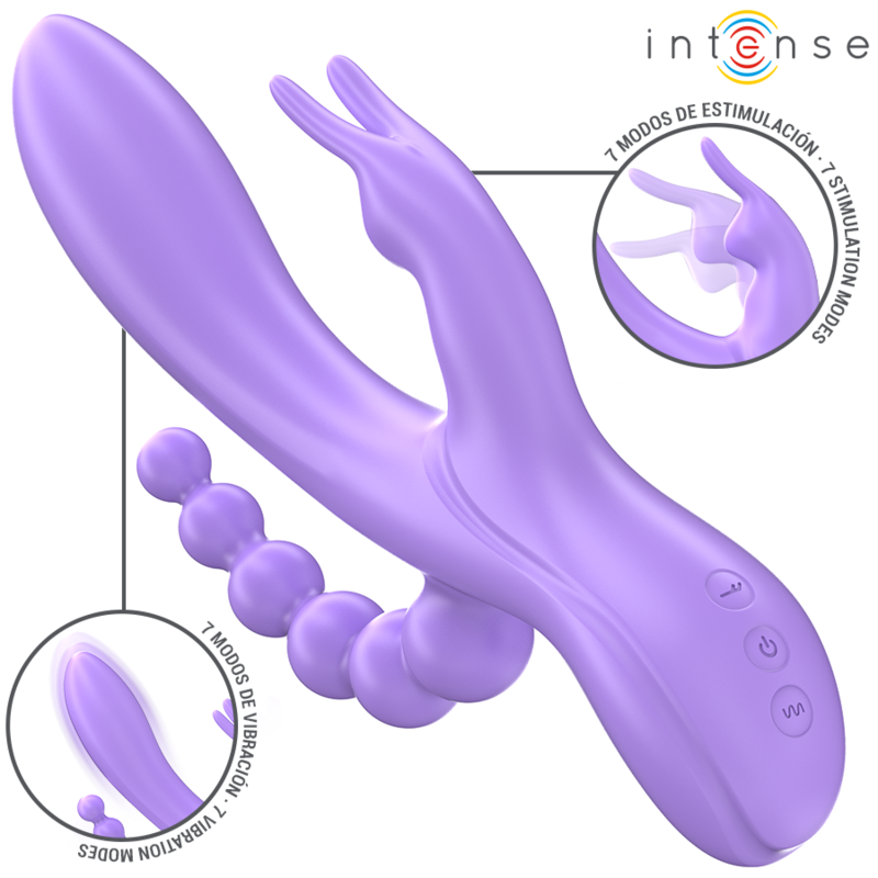 Intense Miko Vibratore Triplo Vagina Clitoride e Ano – immagine 2
