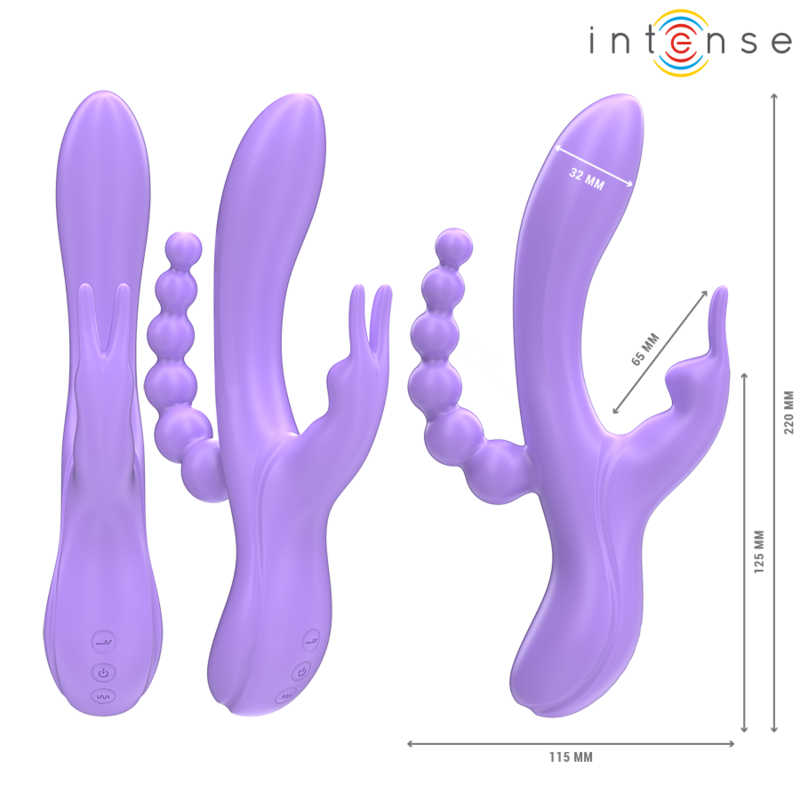 Intense Miko Vibratore Triplo Vagina Clitoride e Ano – immagine 3