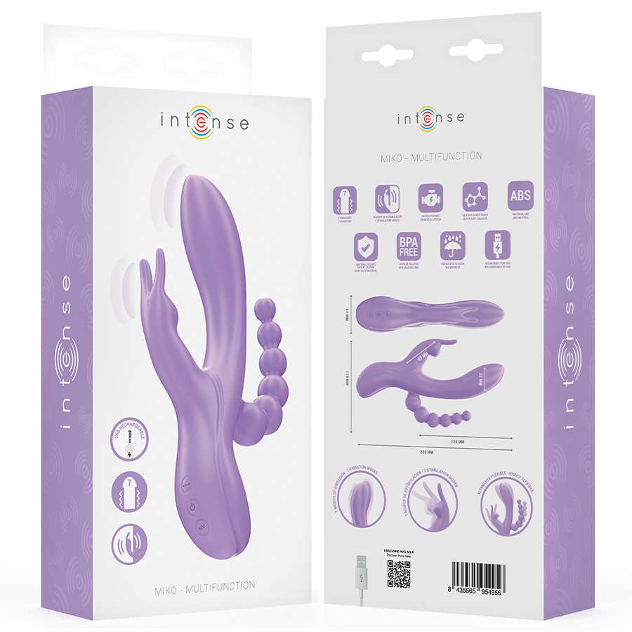 Intense Miko Vibratore Triplo Vagina Clitoride e Ano – immagine 8