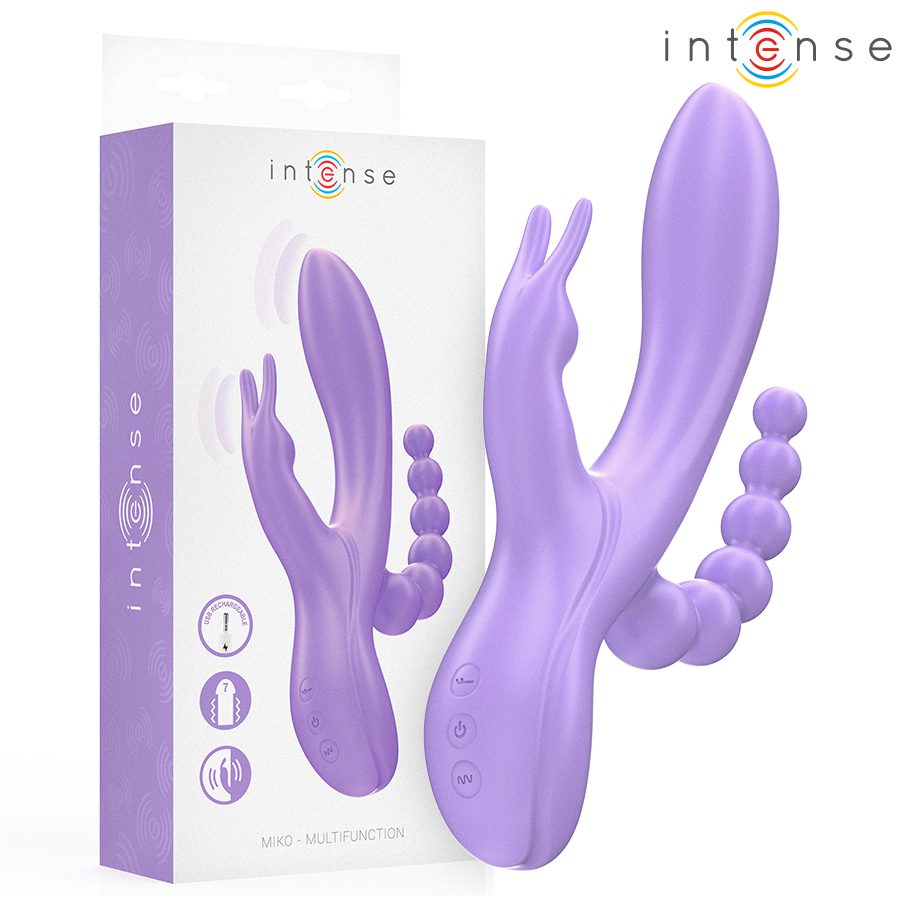 Intense Miko Vibratore Triplo Vagina Clitoride e Ano