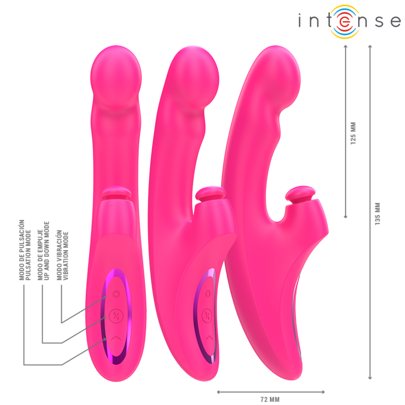 Intense Emi Vibratore 3 in 1 con Aspirazione 13,5 cm – immagine 3