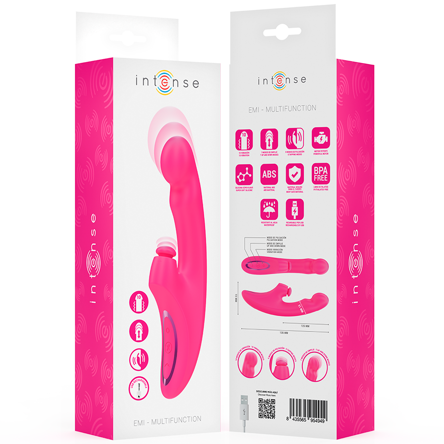 Intense Emi Vibratore 3 in 1 con Aspirazione 13,5 cm – immagine 8