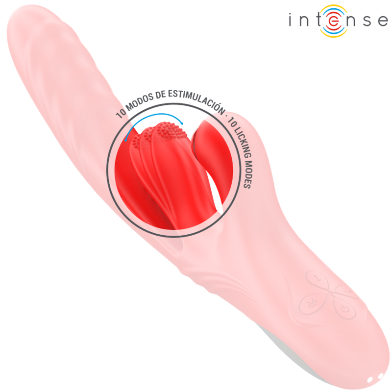 Intense Rosalia Vibratore Triplo con Spinta e Oscillazione Rosso – immagine 5