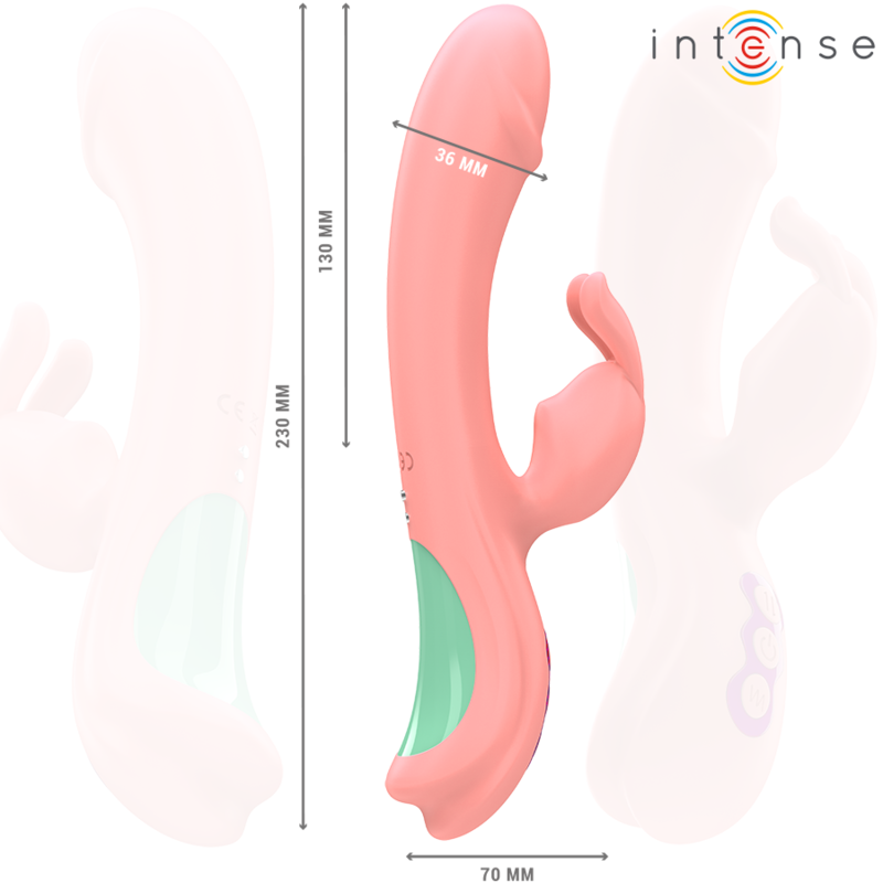 Intense Rachel Vibratore Rabbit con Punta Oscillante Rosa – immagine 4