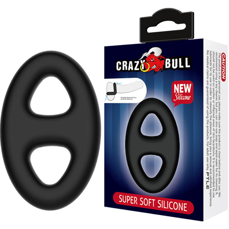 Crazy Bull Doppio Ovale Anello per il Pene in Silicone