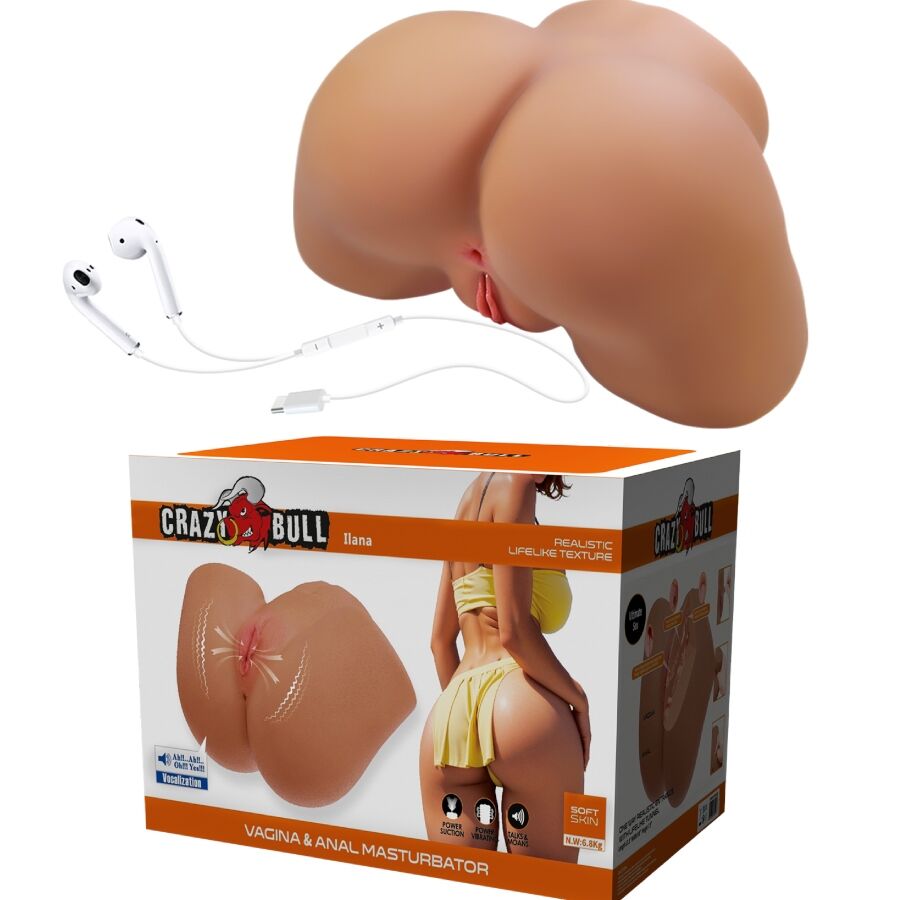 Crazy Bull Ilana Sedere Femminile Realistico Vagina e Ano Vibrante con Aspirazione e Suono 6,8 kg – immagine 2