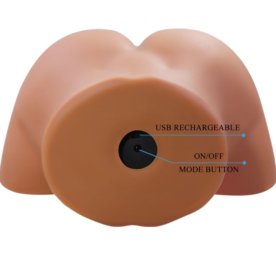 Crazy Bull Ilana Sedere Femminile Realistico Vagina e Ano Vibrante con Aspirazione e Suono 6,8 kg – immagine 6