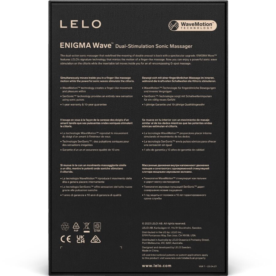 LELO Enigma Wave Massaggiatore Sonico a Tripla Azione Cyber Purple – immagine 5