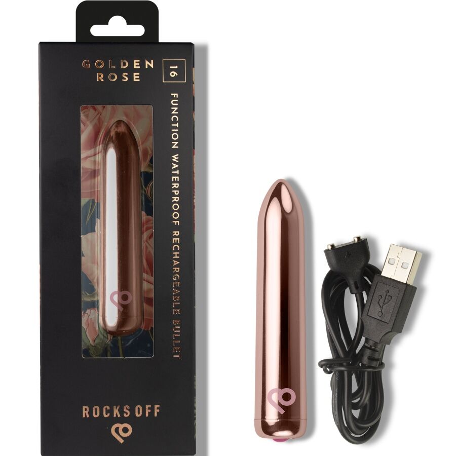 Rocks-Off Bullet Vibrante Ricaricabile Oro Rosa – immagine 6