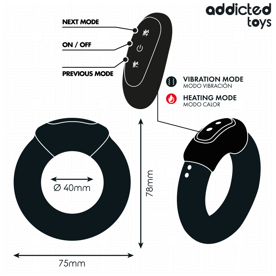 Addicted Toys Anello Vibrante Riscaldante con Telecomando – immagine 6