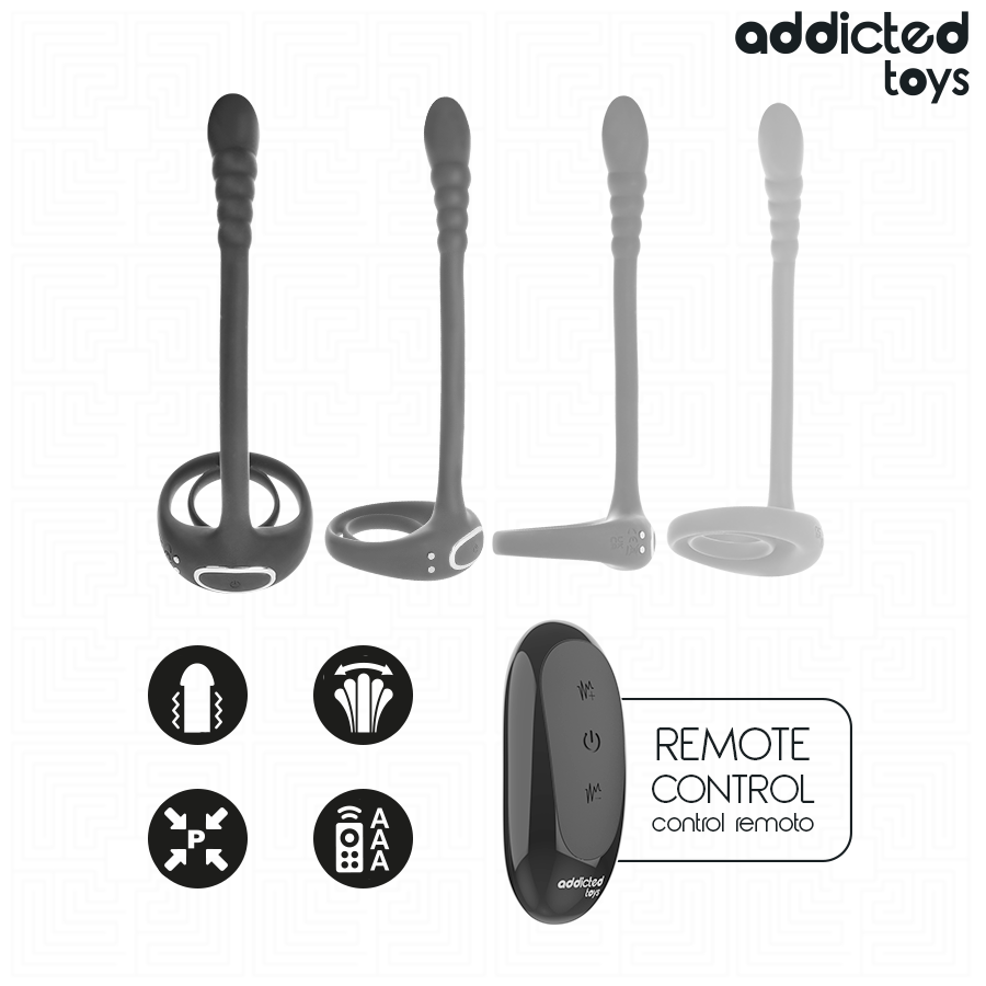 Addicted Toys Anello Vibrante con Stimolatore Prostatico e Telecomando – immagine 6
