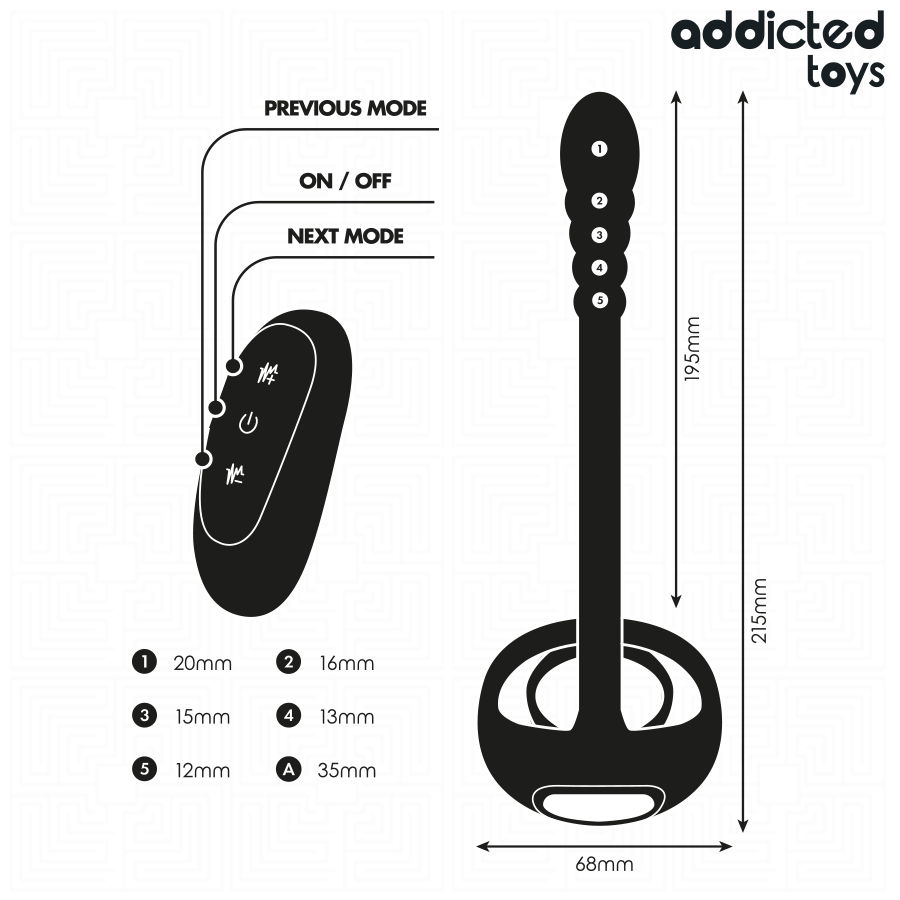 Addicted Toys Anello Vibrante con Stimolatore Prostatico e Telecomando – immagine 7
