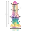 EPIC Iris dildo arcobaleno con testicoli in silicone – foto 4