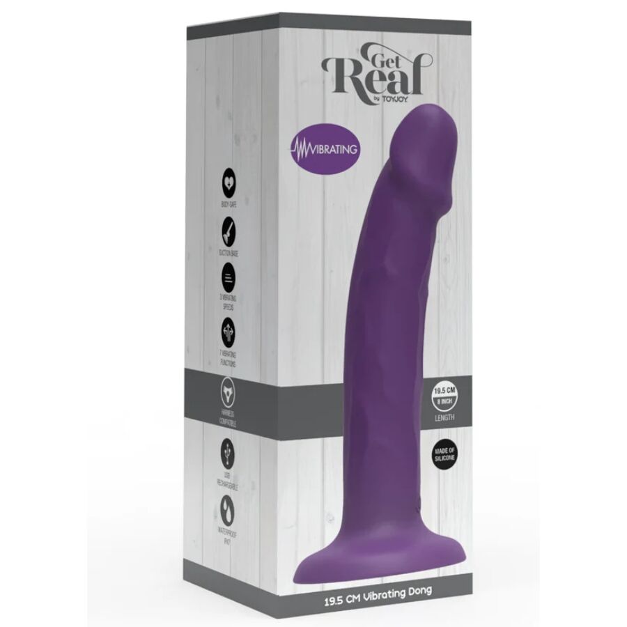 Get Real Dildo Vibrante Realistico in Silicone Viola 19,5 cm Ricaricabile – immagine 4