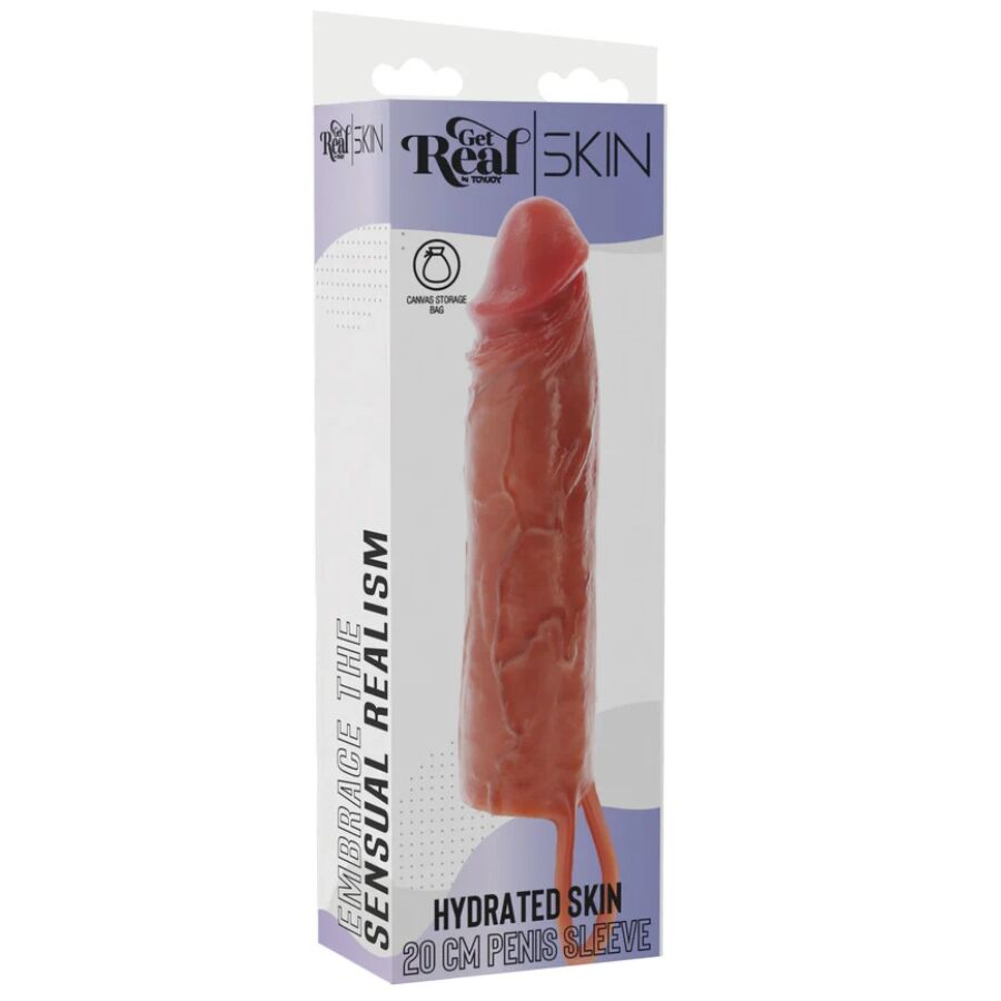 Get Real Hydrated Skin Guaina per Pene in Silicone Caramello 20 cm – immagine 5