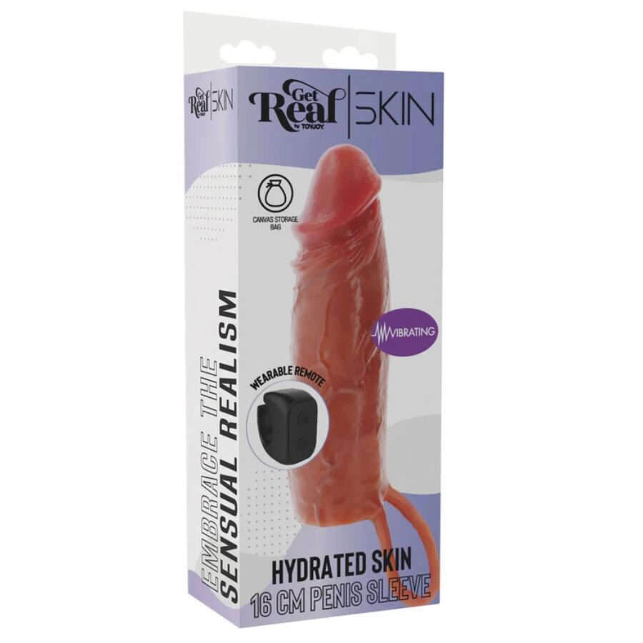 Get Real Hydrated Skin Guaina Vibrante per Pene Caramello 16 cm – immagine 5