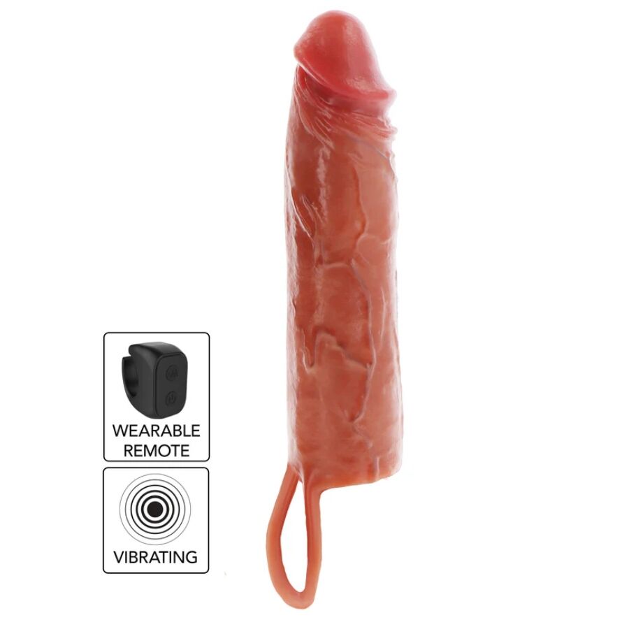 Get Real Hydrated Skin Guaina Vibrante per Pene Caramello 20 cm