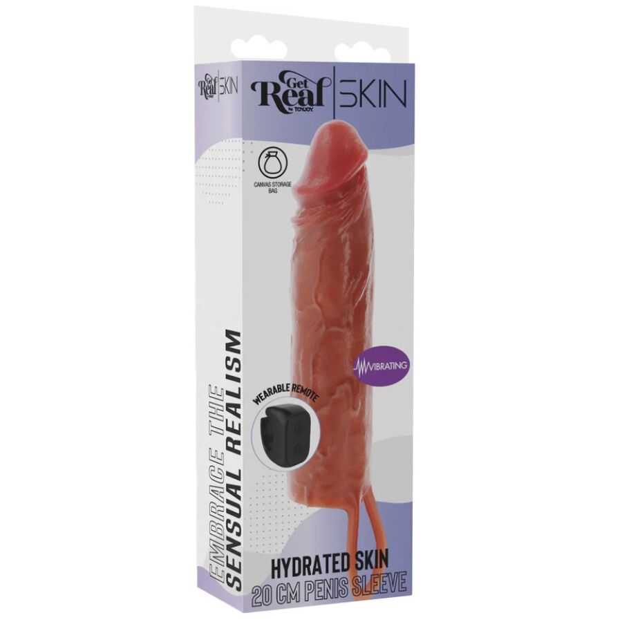 Get Real Hydrated Skin Guaina Vibrante per Pene Caramello 20 cm – immagine 5