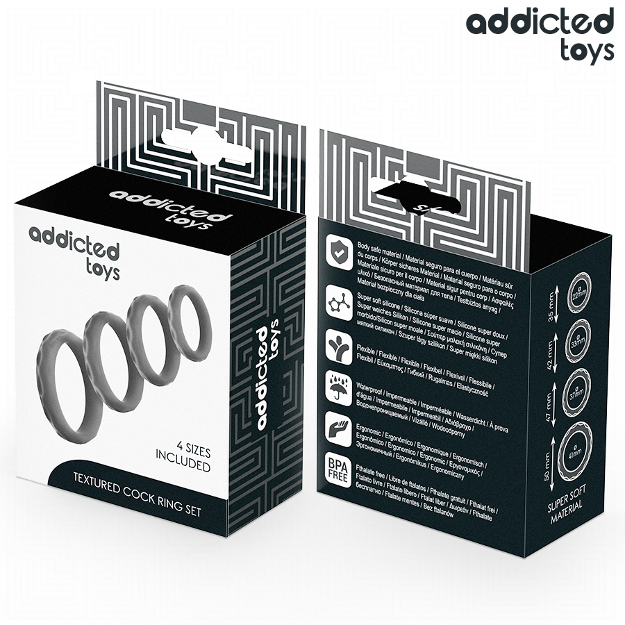 Addicted Toys Set 4 Anelli per Pene Testurizzati – immagine 3
