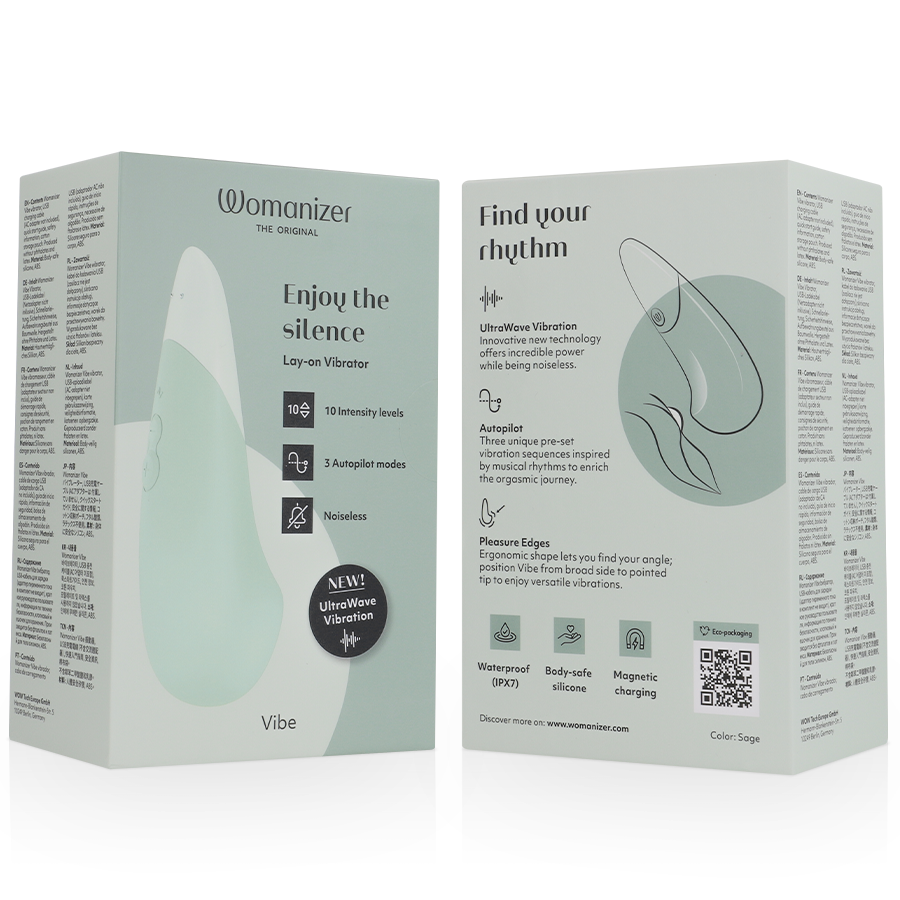 Womanizer Vibe Vibratore Lay-On Silenzioso UltraWave Salvia – immagine 7