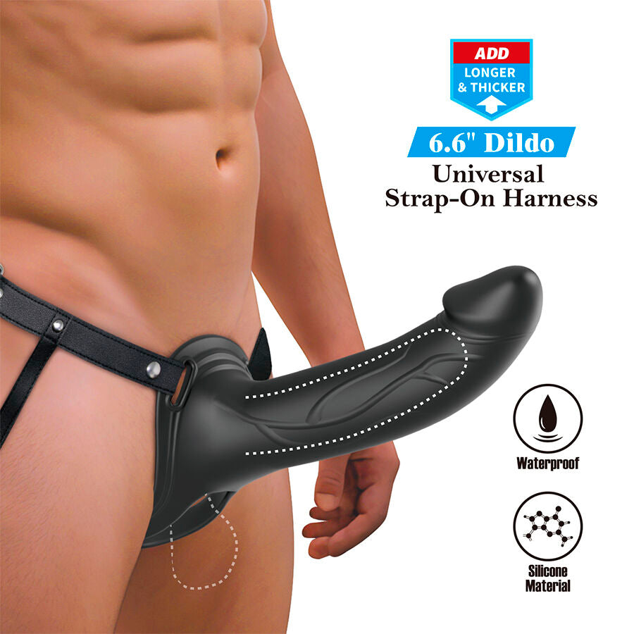 Pretty Love Landon Strap-On Cavo in Silicone 18 cm Nero