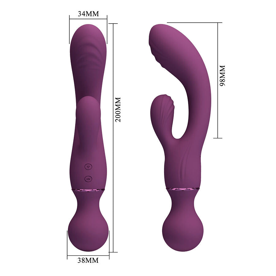 Pretty Love Tuttofare Vibratore Rabbit e Massaggiatore Wand Viola – immagine 9