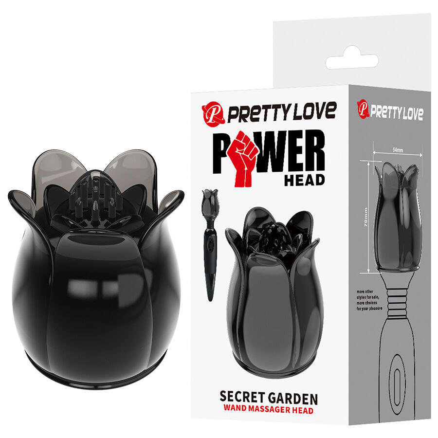 Pretty Love Secret Garden Testina per Massaggiatore Wand Nero – immagine 2