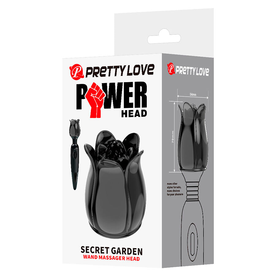 Pretty Love Secret Garden Testina per Massaggiatore Wand Nero – immagine 9