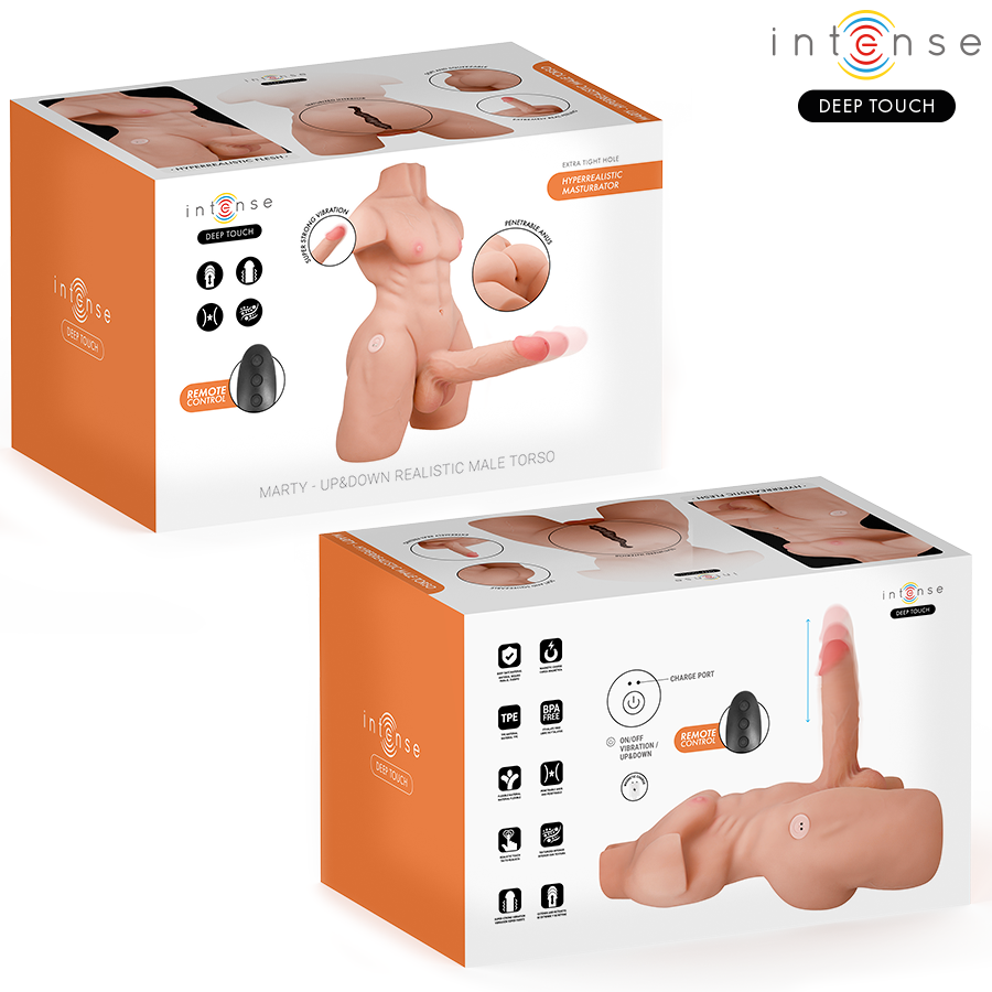 Intense Deep Touch Marty Torso con Ano e Dildo Realistico a Spinta e Vibrazione 6,2 kg – immagine 3