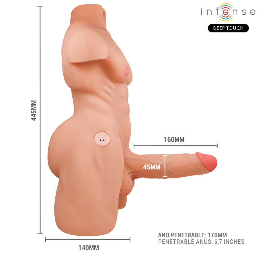Intense Deep Touch Marty Torso con Ano e Dildo Realistico a Spinta e Vibrazione 6,2 kg – immagine 6