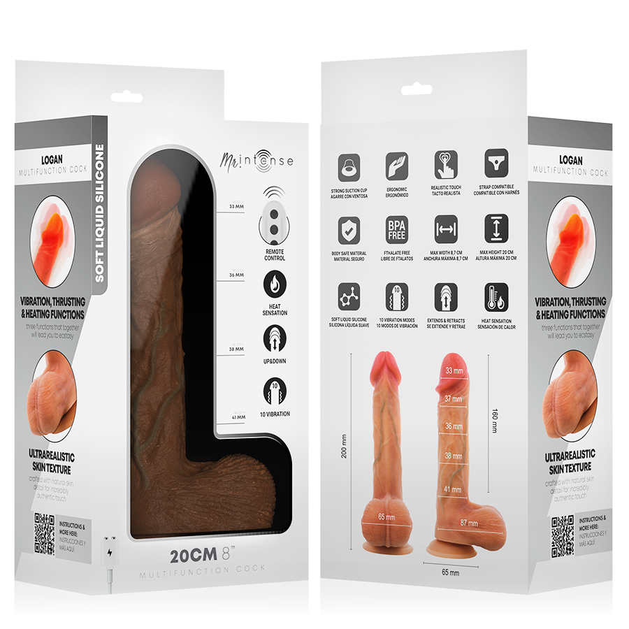MR Intense Logan Dildo Vibrante con Spinta, Calore e Telecomando 20 cm – immagine 11