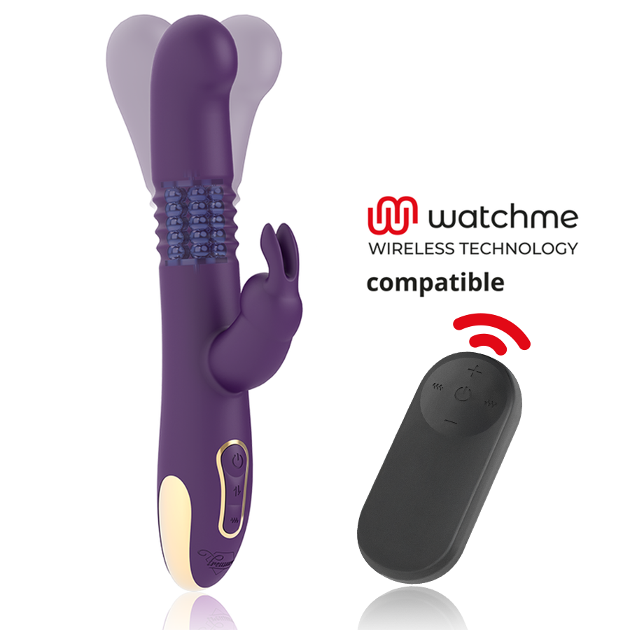 Treasure Bastian Vibratore Rabbit Su e Giù Rotante con Telecomando WatchMe