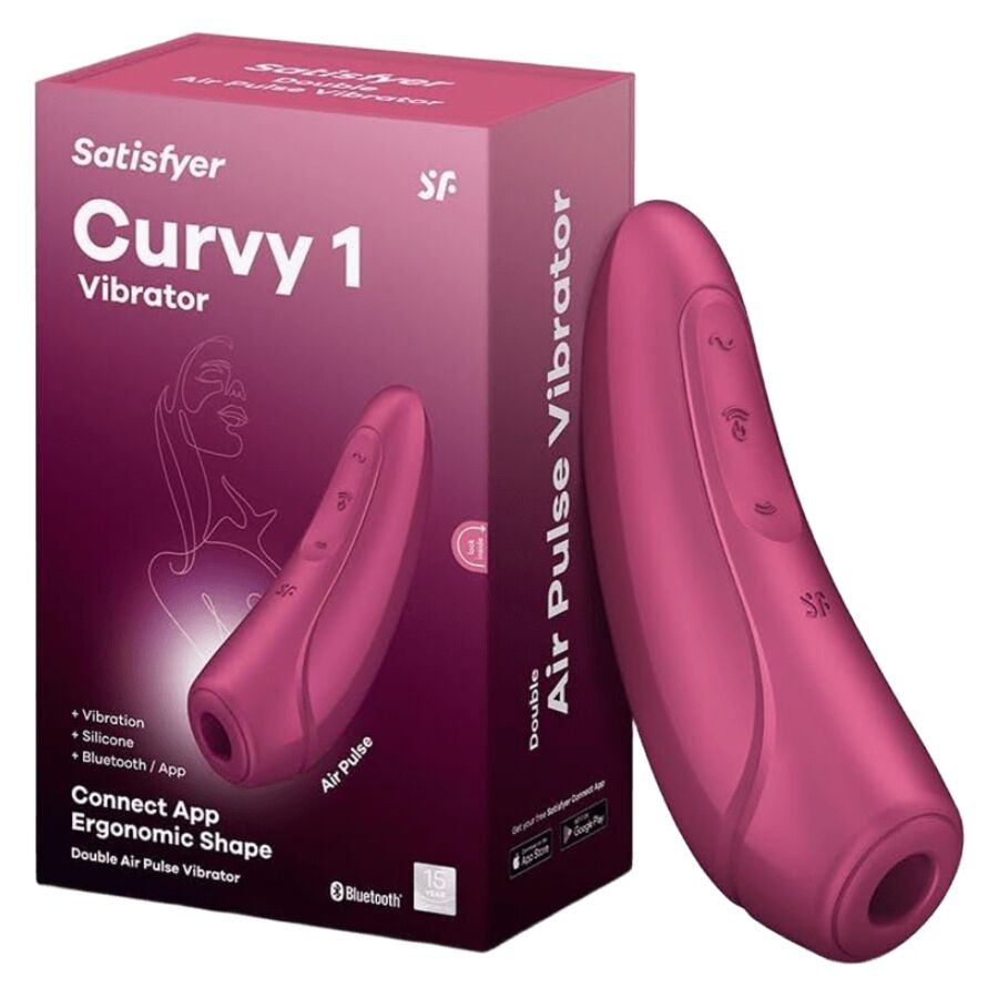Satisfyer Curvy 1 Stimolatore Clitorideo a Onde di Pressione d'aria Rosso Rosa