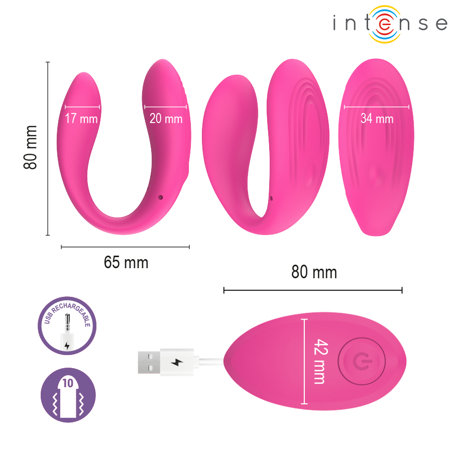 Intense Nora Stimolatore Vibrante a Morsetto Rosa – immagine 4