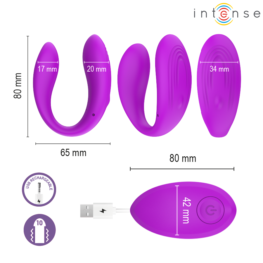 Intense Nora Stimolatore Vibrante a Morsetto Viola – immagine 4
