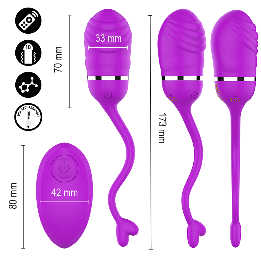 Intense Sookie Ovetto Vibrante Scanalato con Telecomando Viola – immagine 5