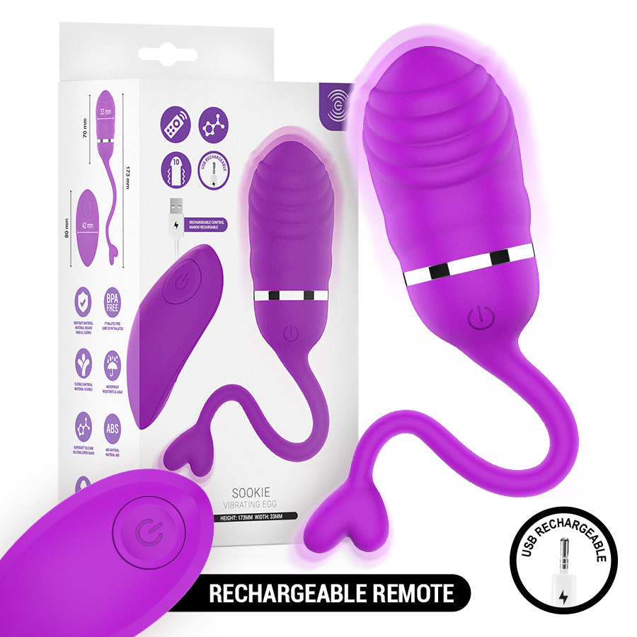 Intense Sookie Ovetto Vibrante Scanalato con Telecomando Viola – immagine 2