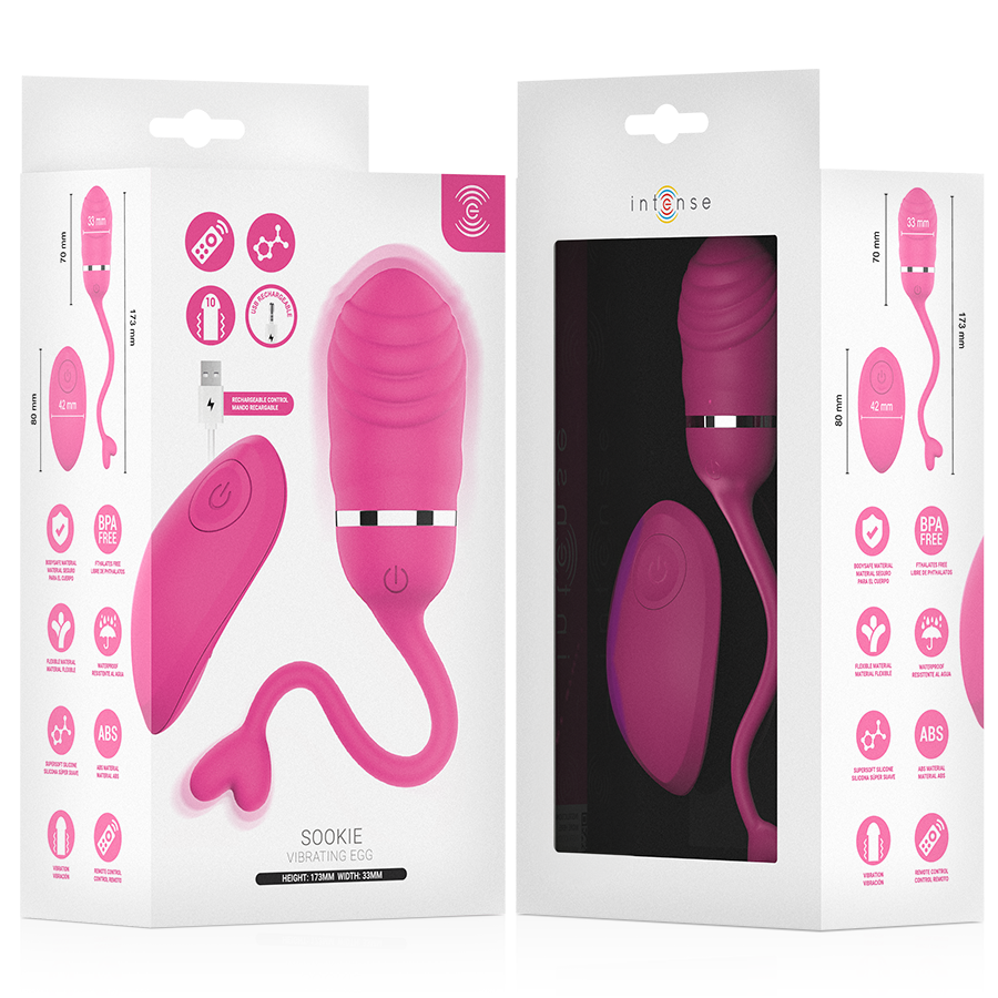 Intense Sookie Ovetto Vibrante Scanalato con Telecomando Rosa – immagine 6