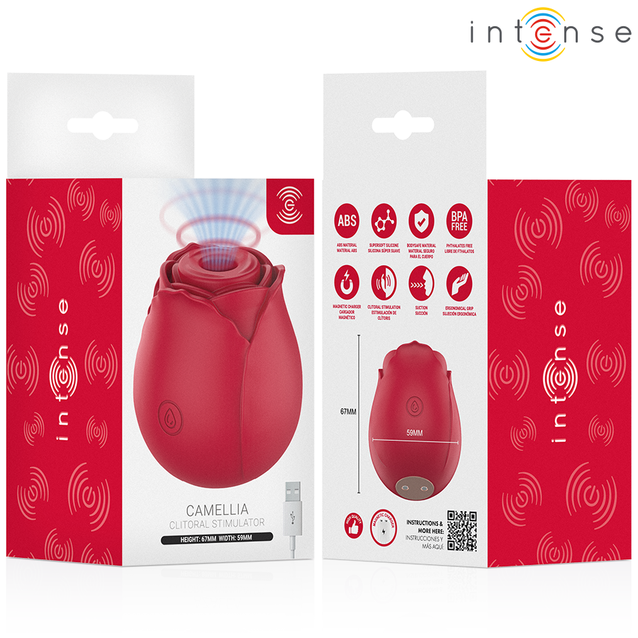 Intense Camellia Stimolatore Clitorideo ad Aspirazione a Rosa Bordeaux – immagine 6