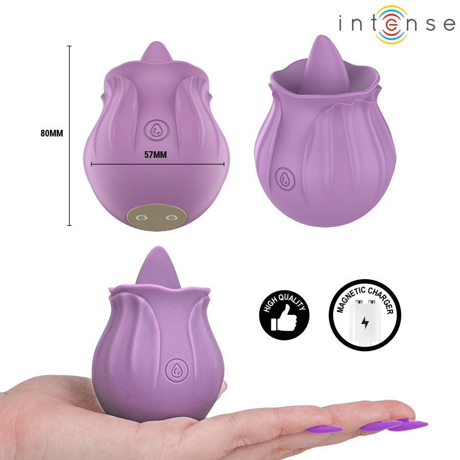 Intense Azalea Stimolatore Clitorideo a Fiore 10 Vibrazioni Viola – immagine 3