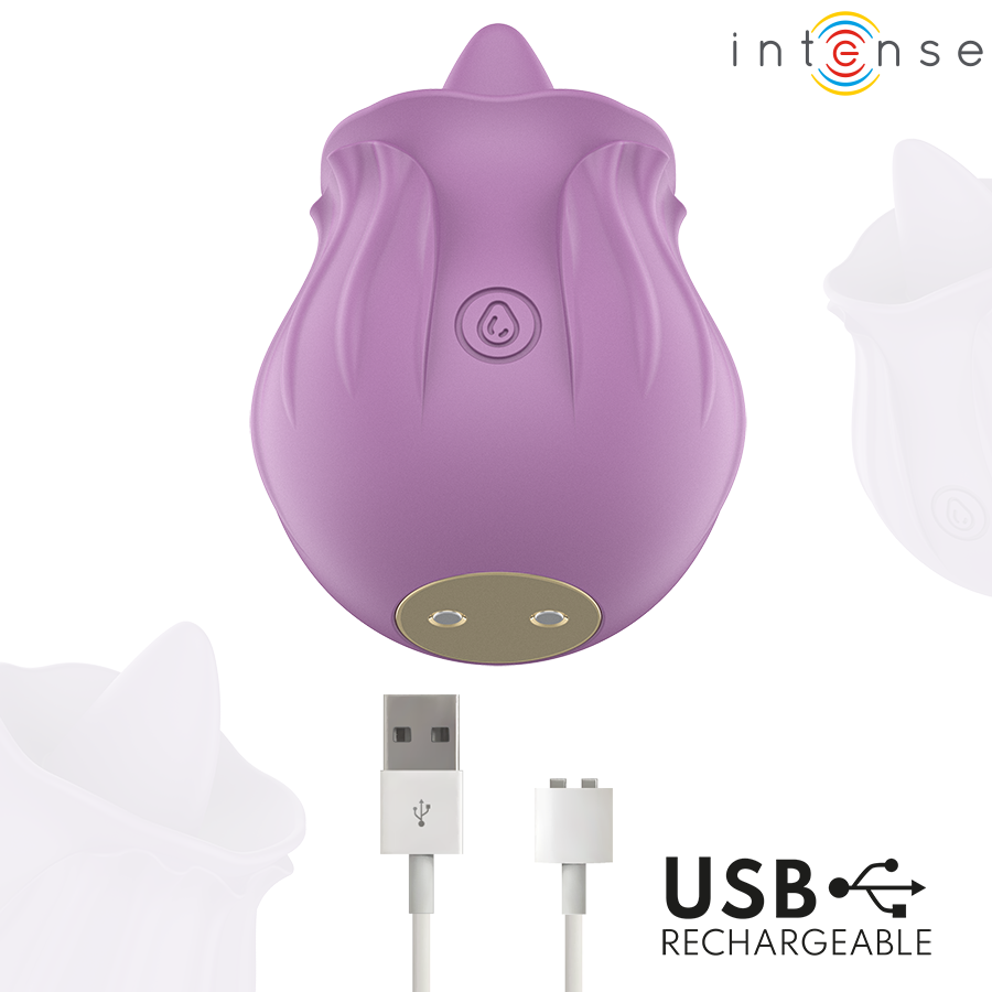 Intense Azalea Stimolatore Clitorideo a Fiore 10 Vibrazioni Viola – immagine 5