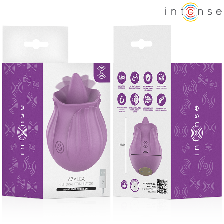 Intense Azalea Stimolatore Clitorideo a Fiore 10 Vibrazioni Viola – immagine 6