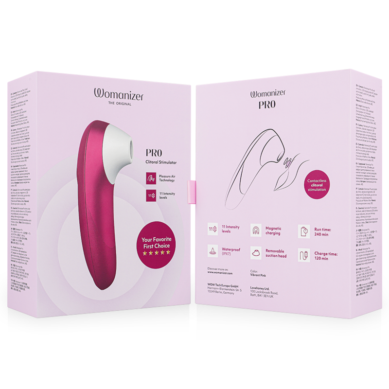 Womanizer Pro Stimolatore Clitorideo Pleasure Air con Vibrazione Rosa – immagine 7