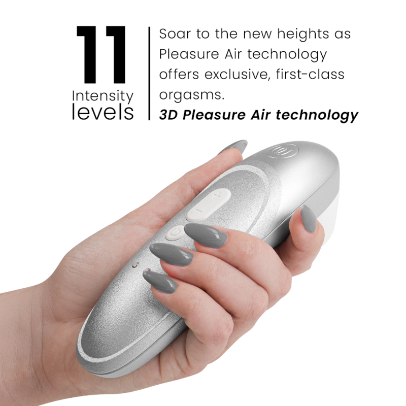 Womanizer Pro Stimolatore Clitorideo Pleasure Air con Vibrazione Argento e Grigio – immagine 2