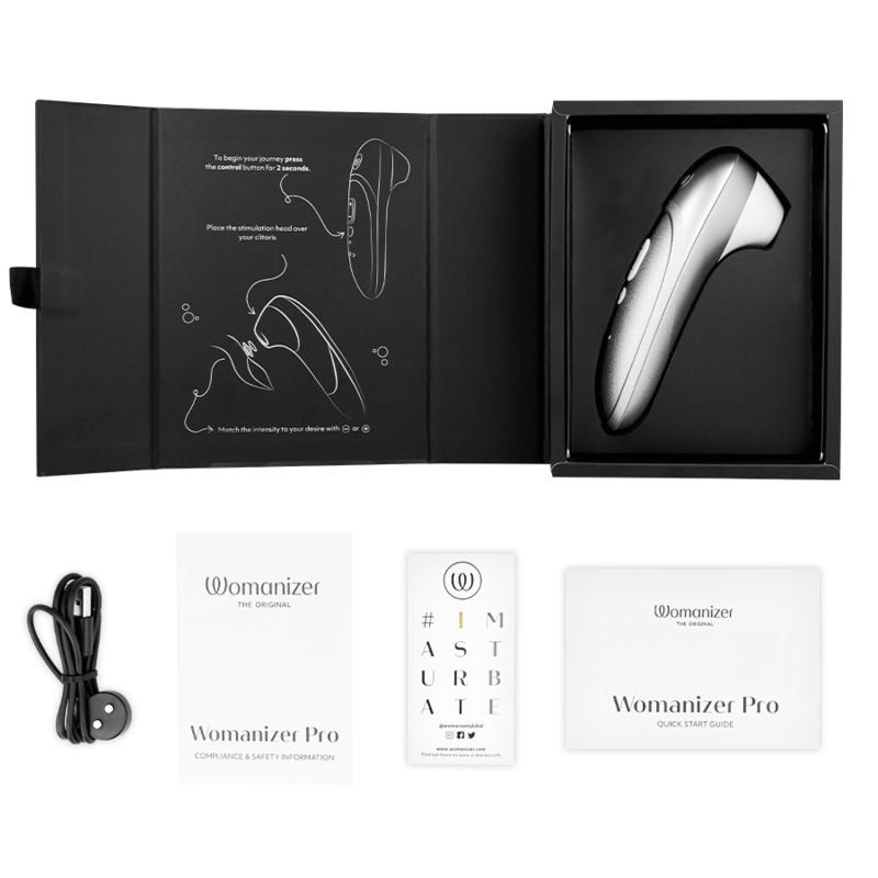 Womanizer Pro Stimolatore Clitorideo Pleasure Air con Vibrazione Argento e Grigio – immagine 5