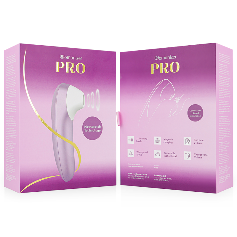 Womanizer Pro Stimolatore Clitorideo Pleasure Air con Vibrazione Lilla – immagine 7