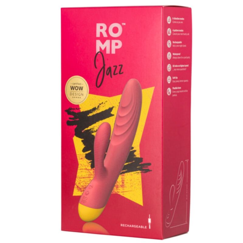 ROMP Jazz Vibratore Rabbit Ricaricabile Rosso – immagine 5